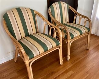 MCM Pair of Vintage Bamboo Rattan Chairs, Great Condition $285