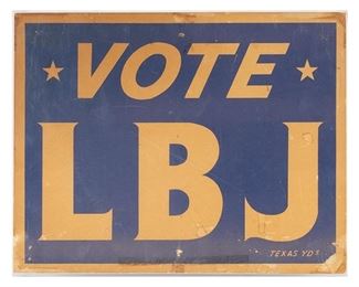 Vote LBJ Election Sign