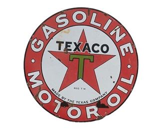 Vintage Texaco Gasoline Motor Oil Gas Station Sign