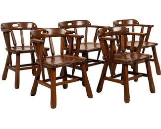 Set of 5 W.R. Dallas San Antonio, TX Captain Chairs