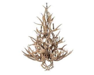 Large Rustic Deer Antler Chandelier