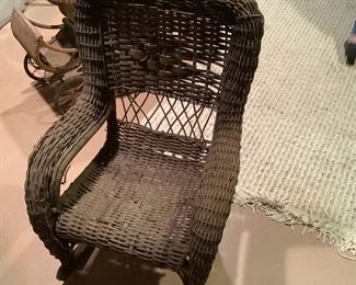 Antique child’s wicker chair