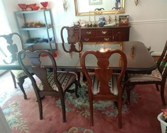 Table and six chairs