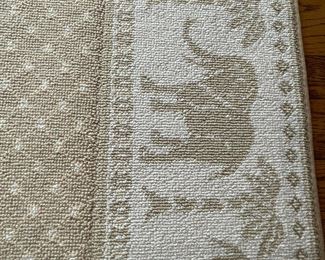Custom Sam Kasten custom rug with elephant pattern border.  7'6" x 9'0" (Two available)