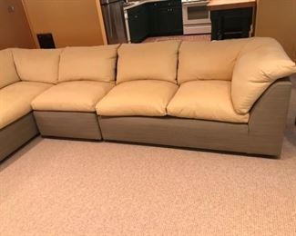 Three-piece sectional, including lounge.   Very comfortable!