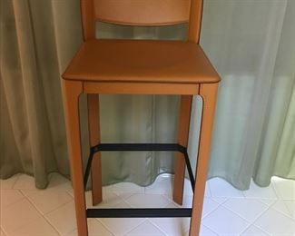 Matteo Grassi Italian gold-tone leather bar stool.  Four available