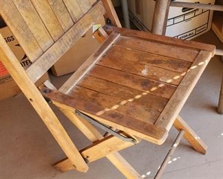Vintage Fold Up Wooden Chair
