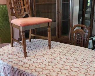 Dining Room Set With Cabinet, Table, 4 Chairs And 2 Pictures