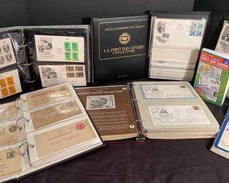 First Day Covers, Cachets, Postcards All In Albums  And 2 Books On FDCs