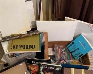 Painting Supplies, Easel, Pastels, Pencils, More
