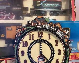 The Great American Express Train Set, Lionel Clock Royal Blue Mini Train Set