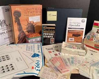U.S. Stamps, 2 Albums 1 Filled, 1 Blank, Guide Books, Albums Supplement Pages