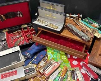 Vintage Ties From Rikes, Pocket Knives, Cufflinks, More