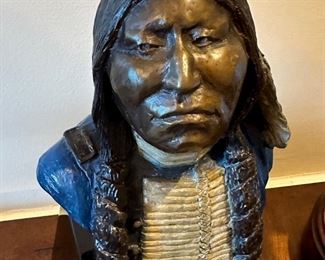 "Crow King - Hunkpapa Sioux" bronze by James A. Ford; 12"x14"x16"