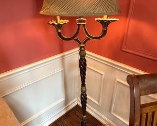 Floor lamp by John Richards with pleated shade