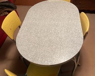 Formica & Chrome Yellow Kitchen table set. $70.00