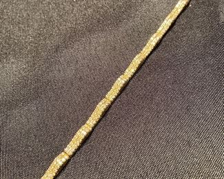 14 kt yellow gold and diamond 7" bracelet