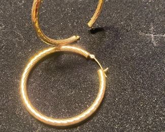 large 14 kt yellow gold earrings