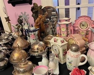 Vict s/p butter /cheese domes, hand painted porcelain 