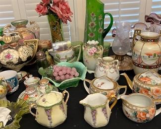 hand painted porclain & glass