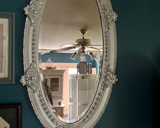 silver beveled mirror