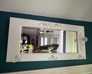 mirrored door w hooks & door knob