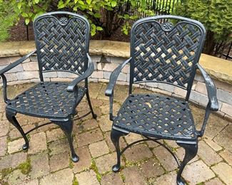 Outdoor iron arm chairs