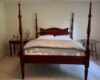 Handmade cherry queen bed by local artesian 