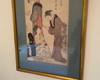 Asian hand tinted print
