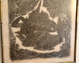 Thailand temple rubbing 