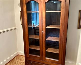 Walnut bookcase or china cabinet circa 1880