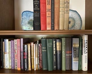 Several sets of vintage bookends and antique & vintage books