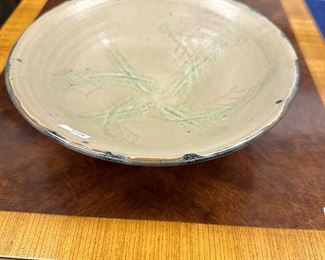 Japanese signed celadon pottery bowl