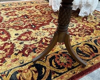 Antique mahogany pineapple base pedestal tiptop table