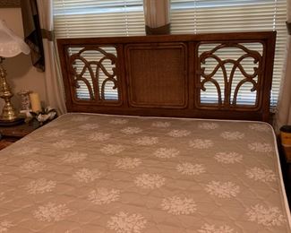 #7	Stanley queen head board with wicker décor	 $75.00 			
