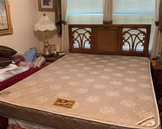 #7	Stanley queen head board with wicker décor	 $75.00 			
#8	queen mattress set 	 $25.00 			
