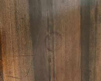 #23	table with 6 legs 32x19x29 as is water damage top 	 $75.00 			
