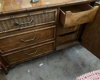 #47	standley dresser with 2 mirror and 9 drawers and 1 door  68x19x30 mirror 19x48	 $175.00 			
