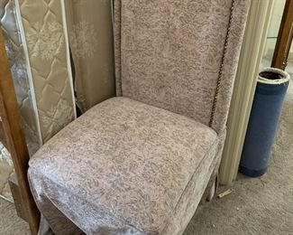 #48	parson chair with nail head décor tan fabric	 $30.00 			

