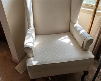 #53	white wingback chair 	 $30.00 			
