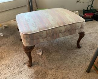 #54	white and mauve stool with queen Anne legs 	 $20.00 			
