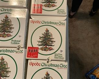 #63	Spode 12 Pedestal goblet in 3 box 	 $30.00 			
#64	Spode 12 Pedestal  3 box wine goblets 	 $30.00 			
