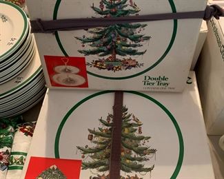 #66	Spode toy round world cookie plate and double tier tray 	 $20.00 			
