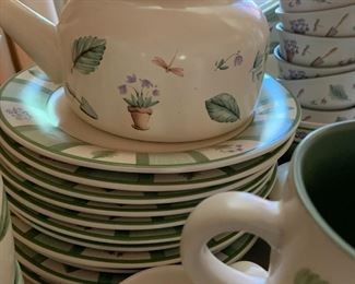 #74	Pfaltzgraff " perennials" 65 piece China set with teapot and plates etc.	 $60.00 			
