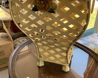 #100	metal trash can basket with floors 11x11x15	 $30.00 			
