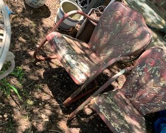 #133	as is red metal spring chairs as is 	 $30.00 			
