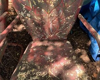 #133	as is red metal spring chairs as is 	 $30.00 			
