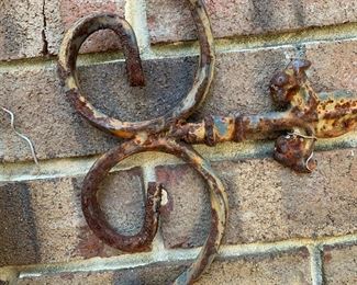 #140	iron plate rack on wall 54	 $40.00 			
