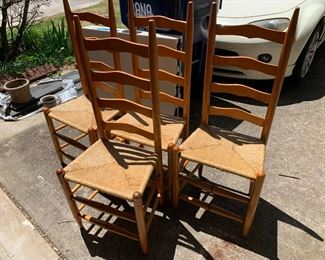 #142	4 ladder back chair with ratan seat 	 $100.00 			
