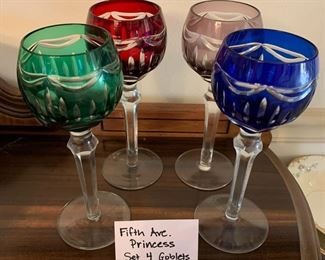 #181	Fifth Ave princess set of 4 wine goblets 	 $45.00 			
